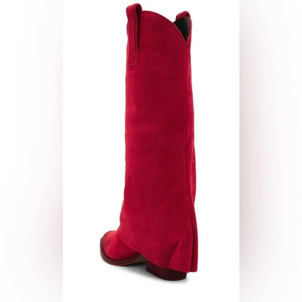 Steve Madden Red Heeled Boots - Picture 2 of 5